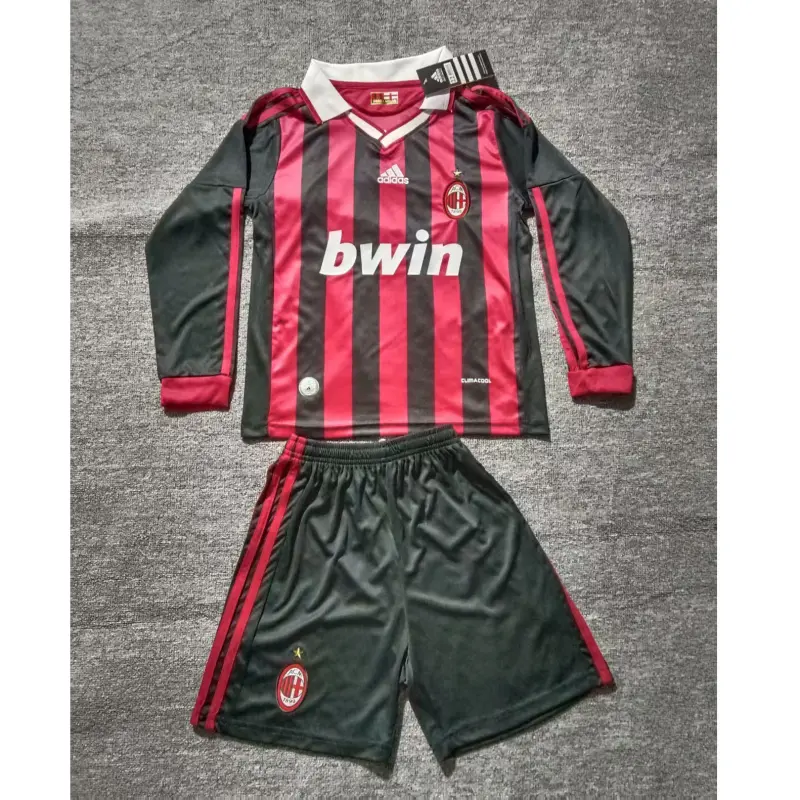 Camiseta AC Milan 2009/10 Home Retro ML Rojo/Negro Niño Kit