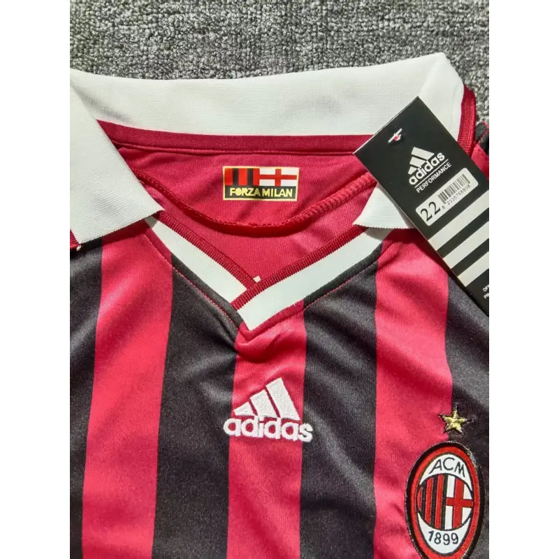 Camiseta AC Milan 2009/10 Home Retro ML Rojo/Negro Niño Kit