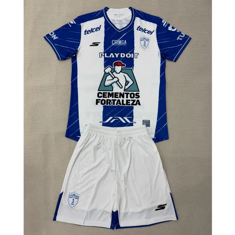 Camiseta Pachuca 2025/2026 Home Blanco/Azul Niño Kit