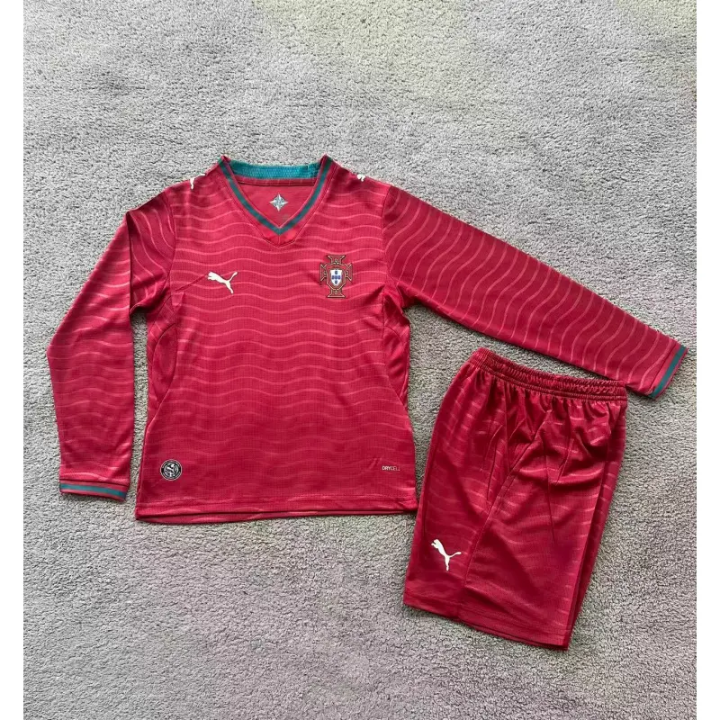 Camiseta Portugal 2026 Home Mundial ML Rojo Niño Kit