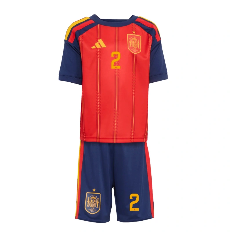 Camiseta Carvajal 2 España 2026 Home Rojo/Azul Niño Kit