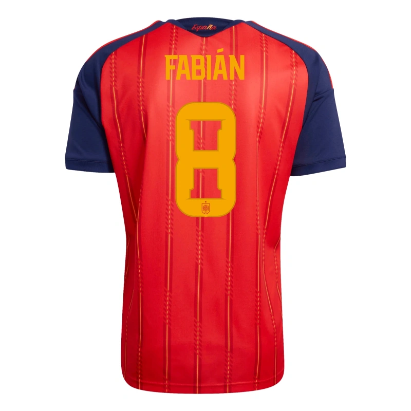 Camiseta Fabián 8 España 2026 Home Rojo/Azul