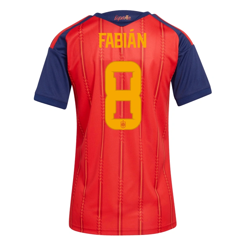 Camiseta Fabián 8 España 2026 Home Rojo/Azul Mujer
