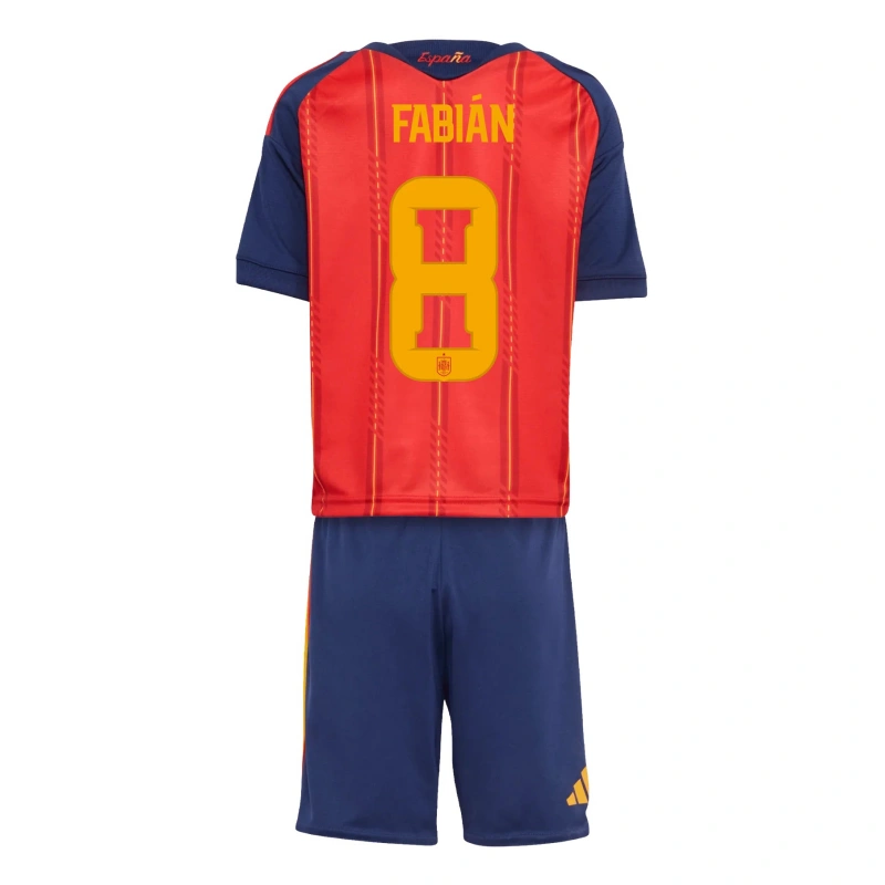 Camiseta Fabián 8 España 2026 Home Rojo/Azul Niño Kit