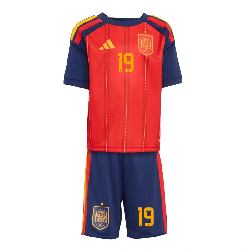 Camiseta Lamine Yamal 19 España 2026 Home Rojo/Azul Niño Kit