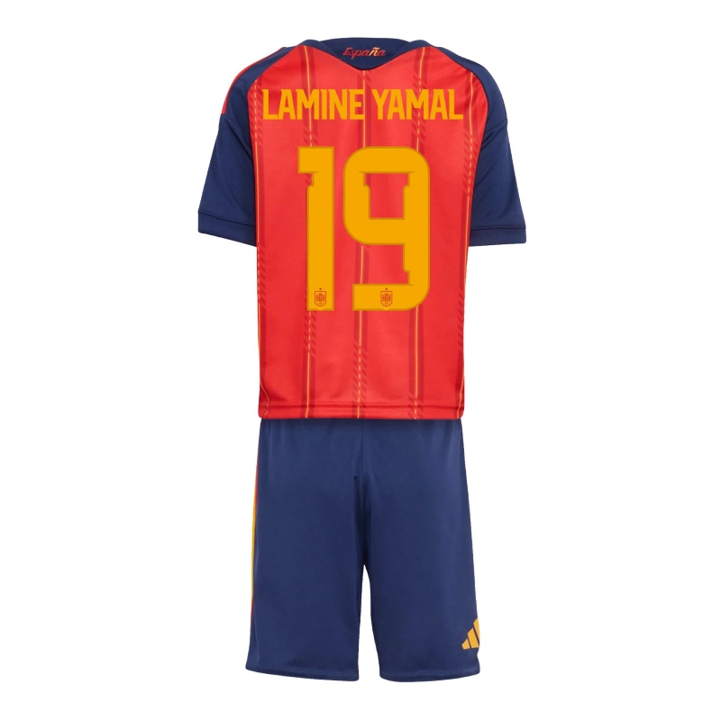 Camiseta Lamine Yamal 19 España 2026 Home Rojo/Azul Niño Kit