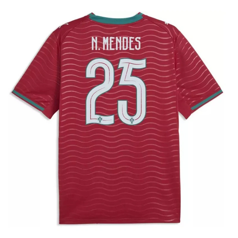 Camiseta N.Mendes 25 Portugal 2026 Home Rojo