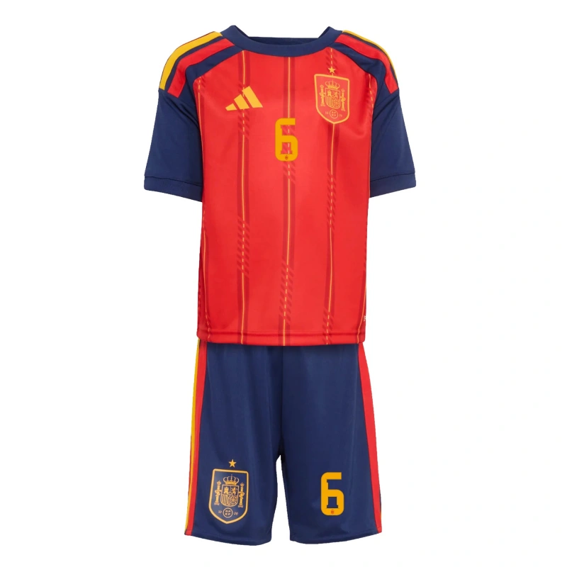 Camiseta Merino 6 España 2026 Home Rojo/Azul Niño Kit