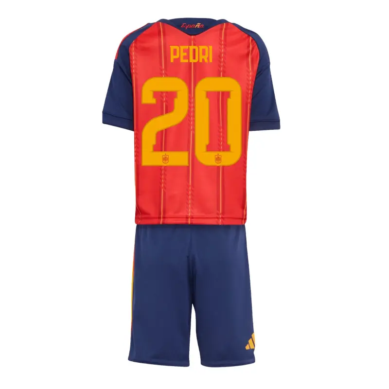 Camiseta Pedri 20 España 2026 Home Rojo/Azul Niño Kit