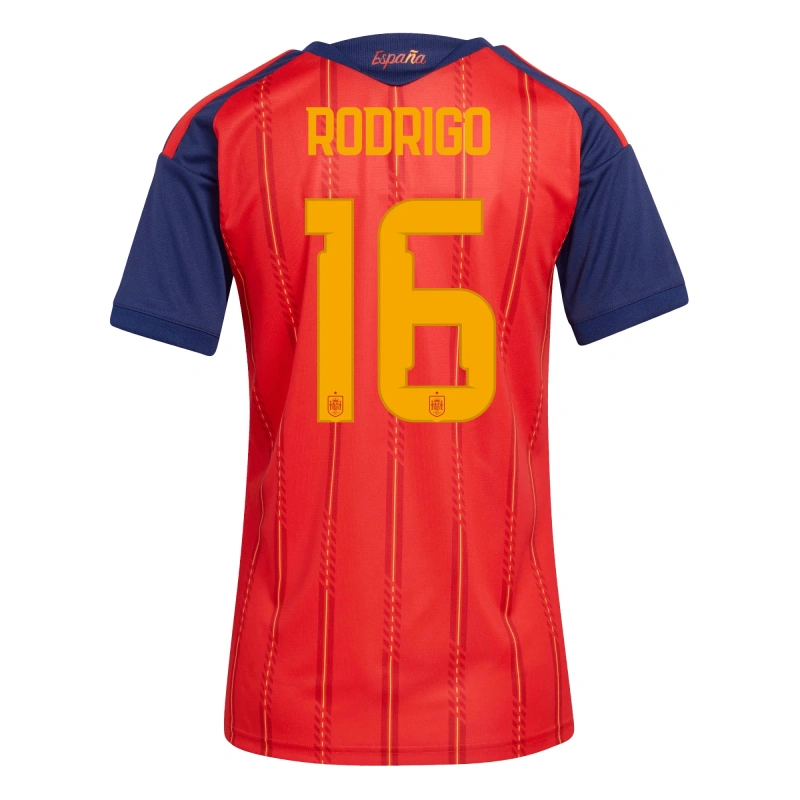Camiseta Rodrigo 16 España 2026 Home Rojo/Azul Mujer