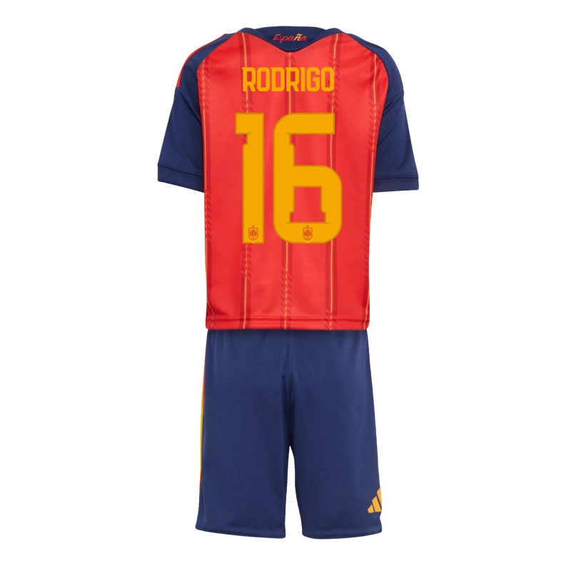 Camiseta Rodrigo 16 España 2026 Home Rojo/Azul Niño Kit