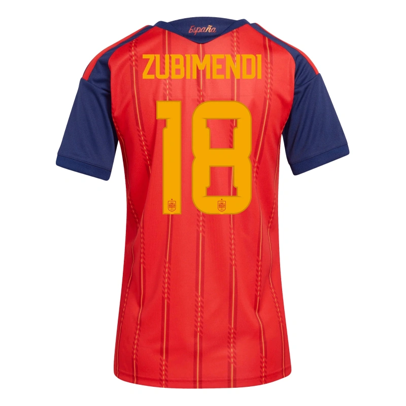 Camiseta Zubimendi 18 España 2026 Home Rojo/Azul Mujer