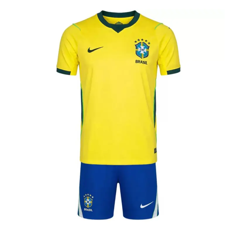 Camiseta Brasil 2026 Home Mundial Amarillo Niño Kit