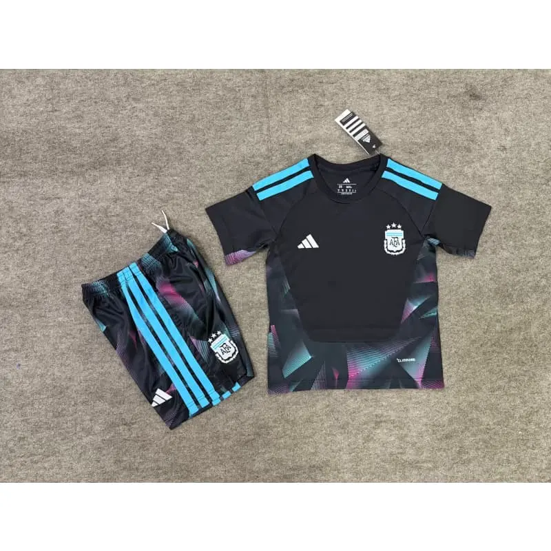Camiseta de Portero Argentina 2026 Home Mundial Negro Niño Kit