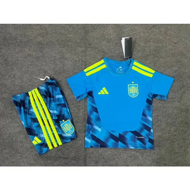Camiseta de Portero España 2026 Home Mundial Azul Niño Kit