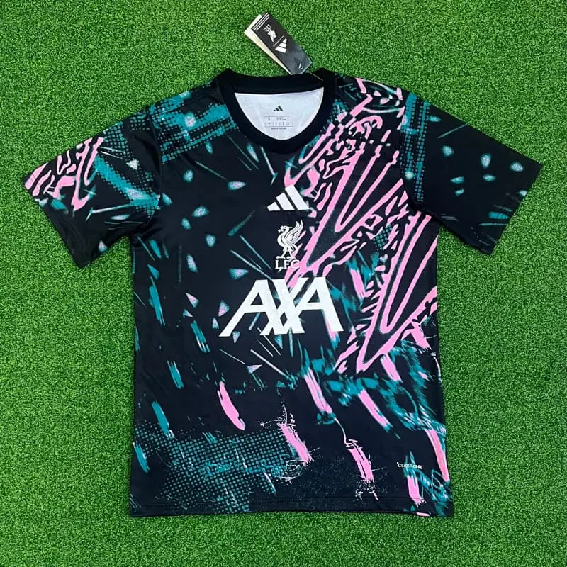 Camiseta Liverpool 2025/2026 Pre-Match Negro/Rosa/Azul