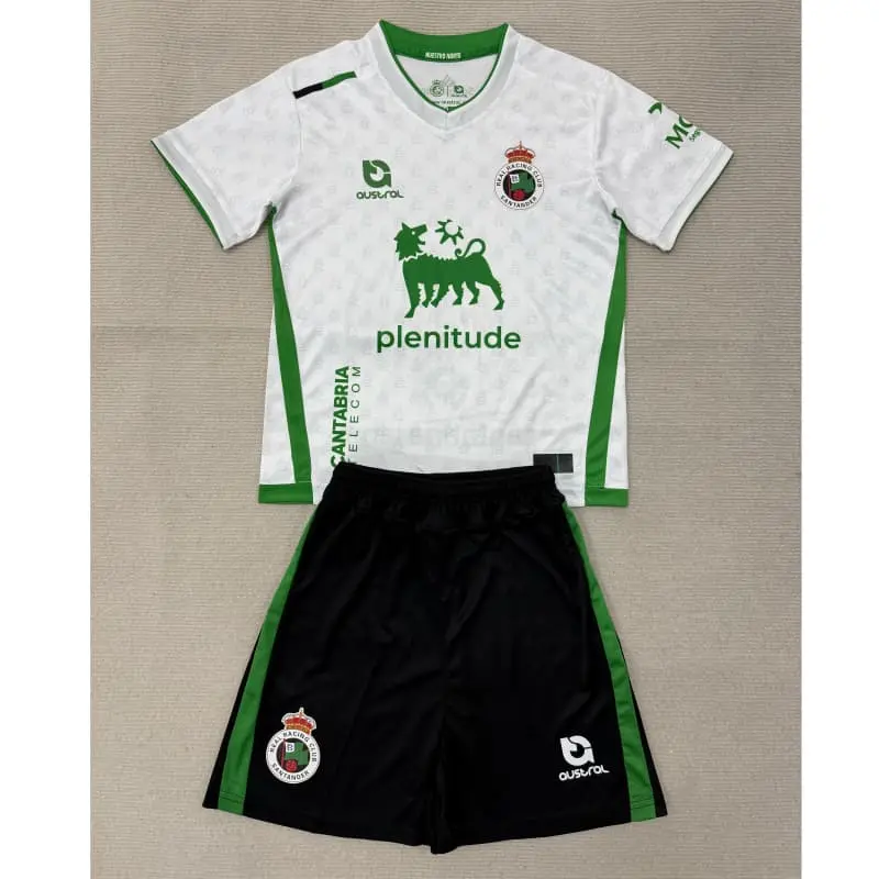 Camiseta Racing de Santander 2025/2026 Home Blanco Niño Kit