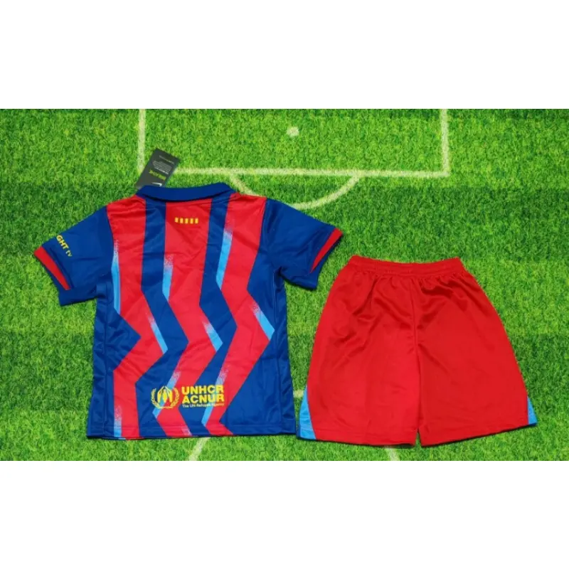 Camiseta Barcelona 2025/2026 Fourth Azul/Rojo Niño Kit