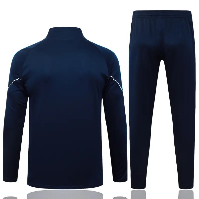 Sudadera De Entrenamiento Olympique Marsella 2025/2026 Niño Kit Azul Marino/Verde