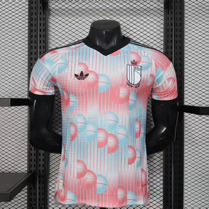 Camiseta Bélgica 2026 Away Rosa/Azul Claro (EDICIÓN JUGADOR)