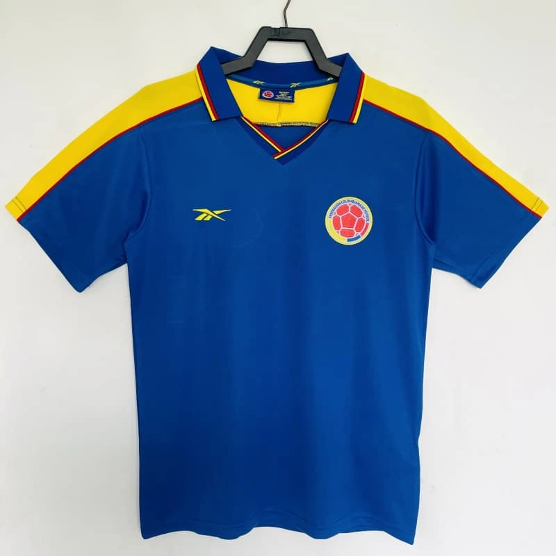 Camiseta Colombia 1998 Away Retro Azul/Amarillo