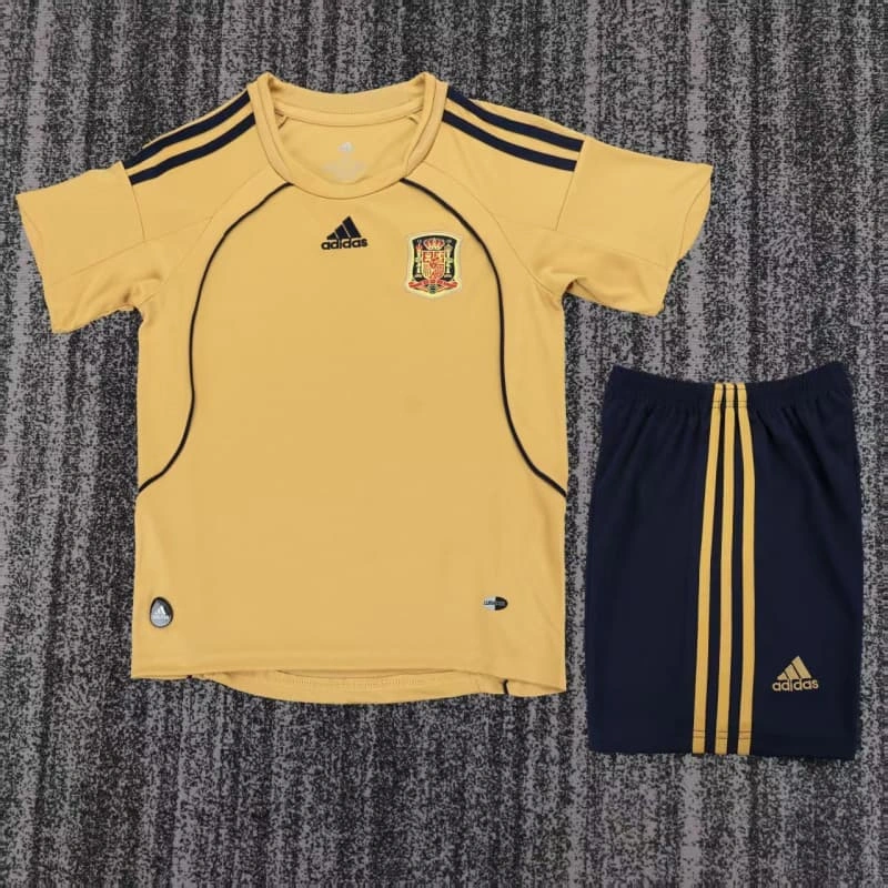 Camiseta España 2008 Away Retro Amarillo Niño Kit