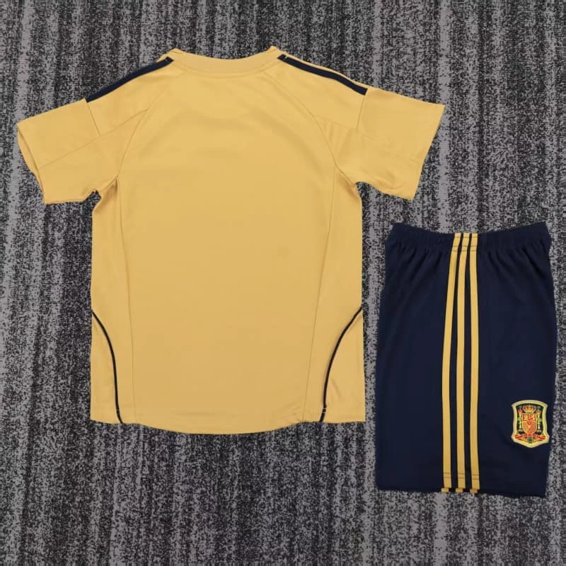 Camiseta España 2008 Away Retro Amarillo Niño Kit