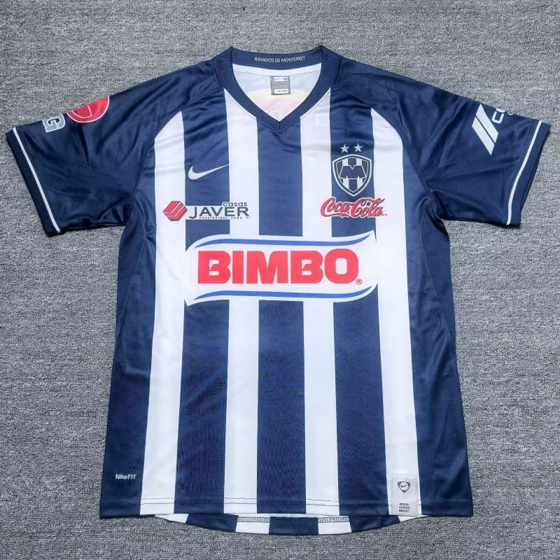 Camiseta Monterrey 2008 Home Retro Azul Marino/Blanco