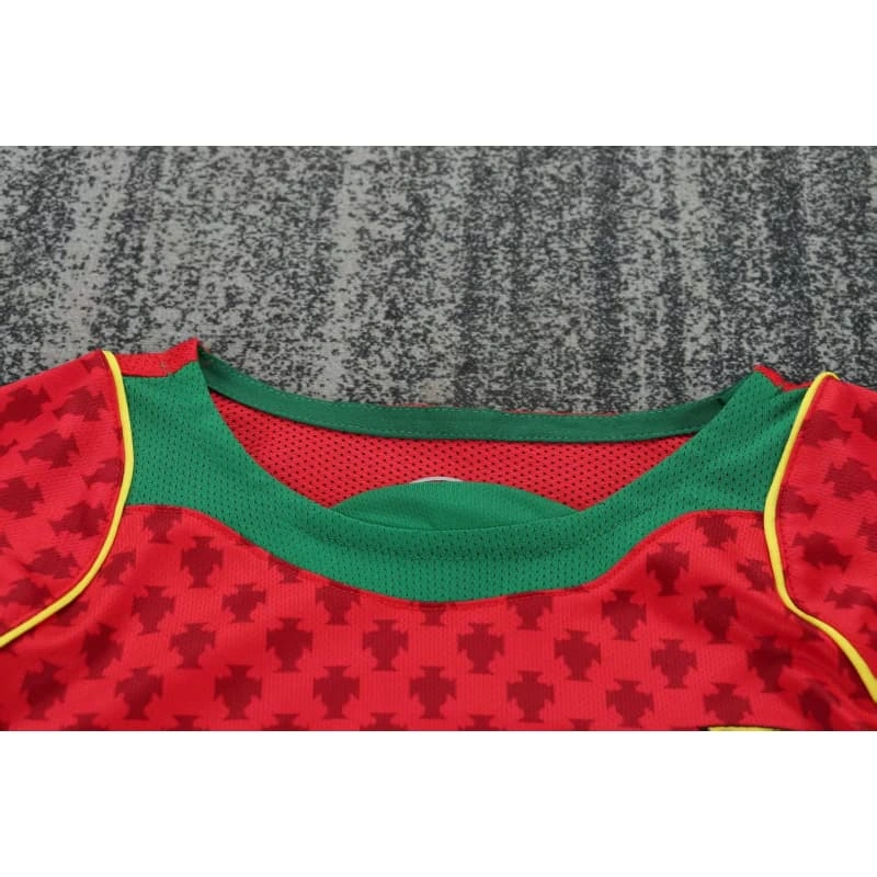Camiseta Portugal 2004 Home Retro ML Rojo/Verde Niño Kit