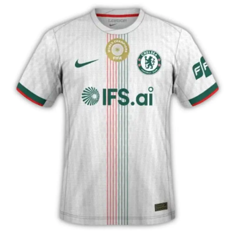 Camiseta Chelsea 2025/2026 Away Blanco con Parche World Champions