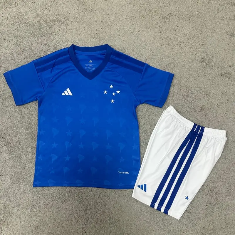 Camiseta Cruzeiro 2026/2027 Home Equipación Azul/Blanco Niño Kit