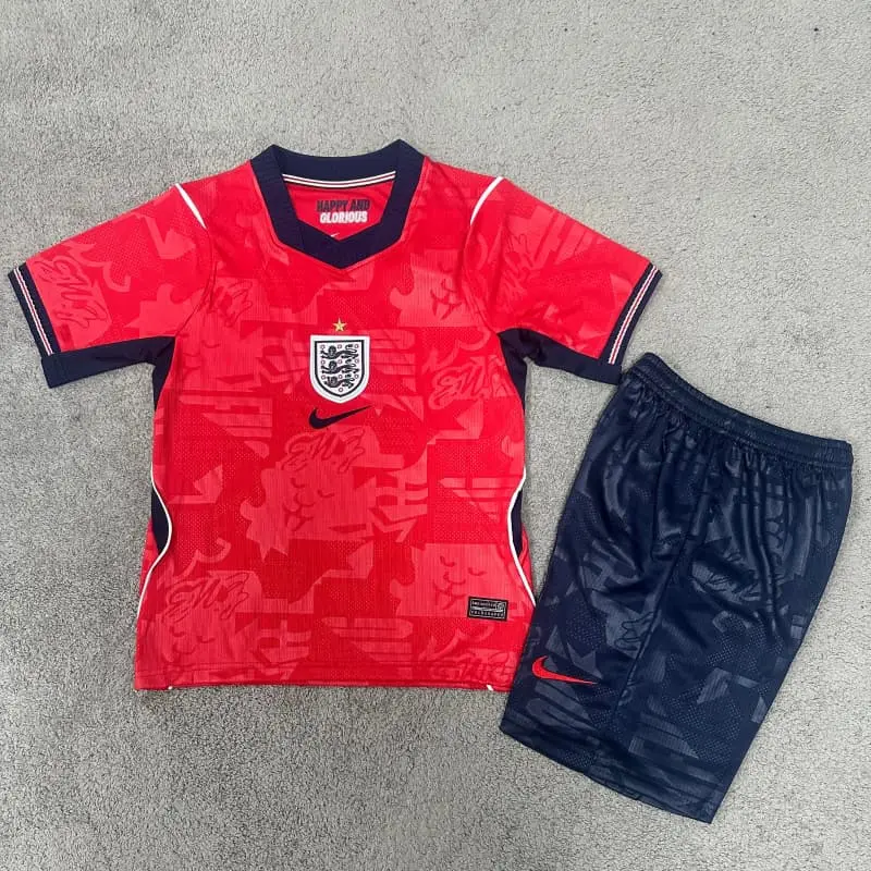 Camiseta Inglaterra 2026 Rojo/Azul Niño Kit