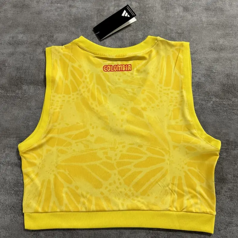 Top corto Colombia 2026 Home Mundial Amarillo Mujer