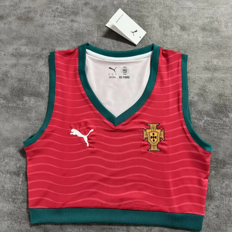 Top corto Portugal Mundial 2026 Home Amarillo Rojo/Verde Mujer