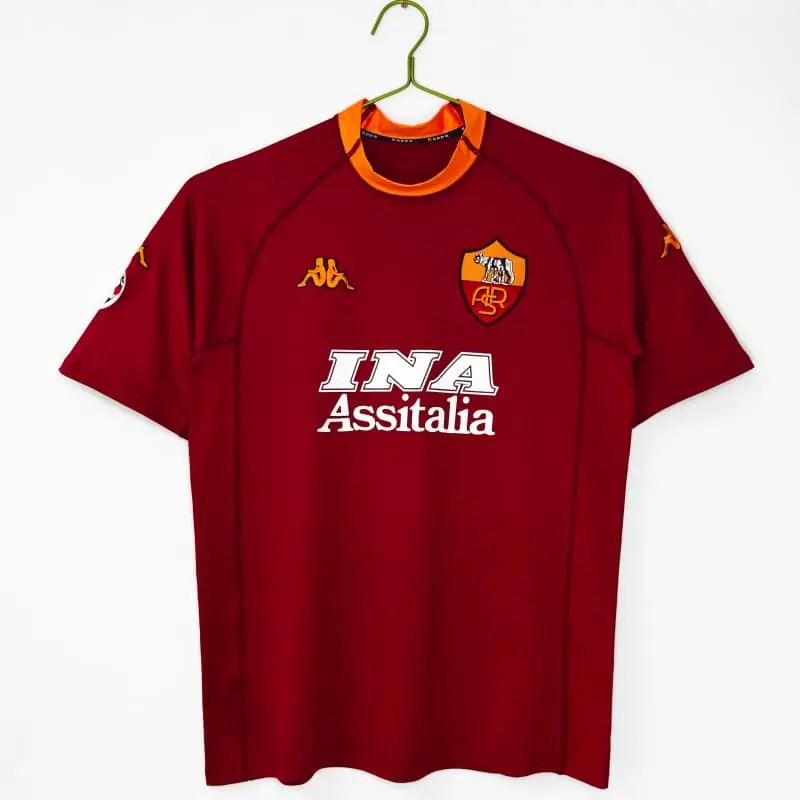 Camiseta AS Roma 2000/01 Home Retro Rojo