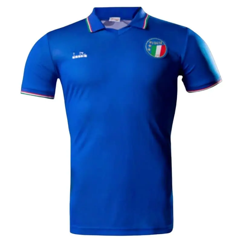 Camiseta Italia 1990 Home Retro Azul