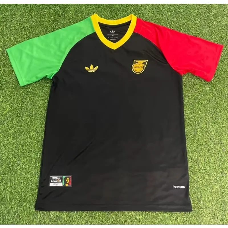 Camiseta Jamaica x Bob Marley 2026 Away Negro/Verde/Rojo