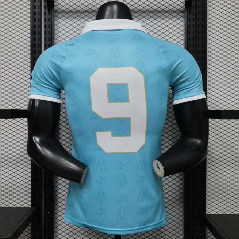 Camiseta 9 Olympique Marsella Retro 2026/2027 Azul Claro (EDICIÓN JUGADOR)