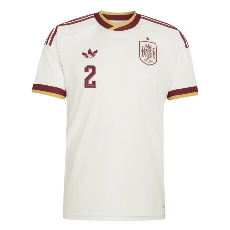 Camiseta Carvajal 2 España Mundial 2026 Away Blanco/Rojo