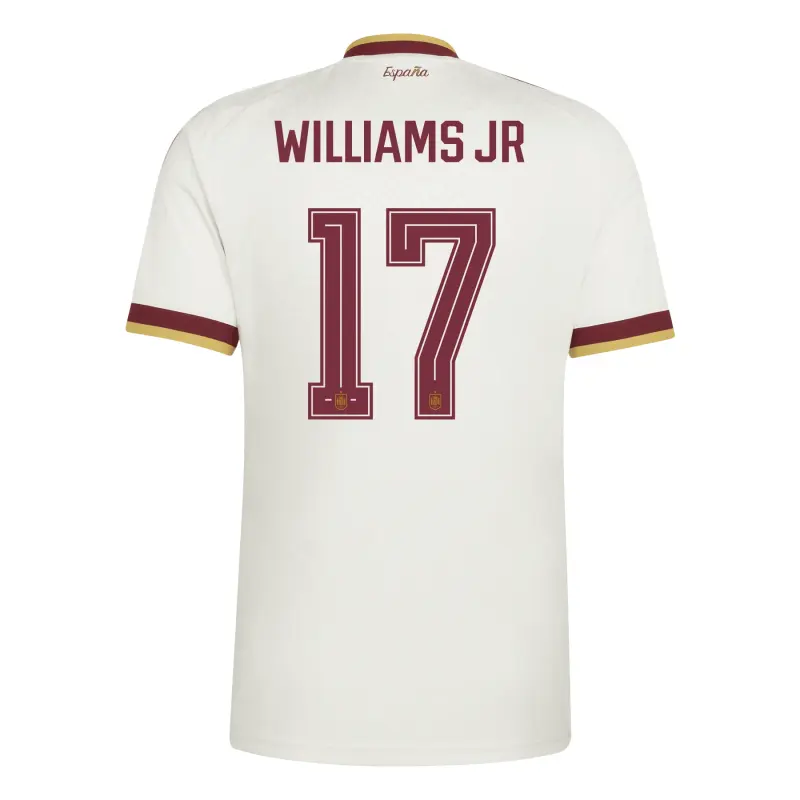 Camiseta Williams Jr 17 España Mundial 2026 Away Blanco/Rojo