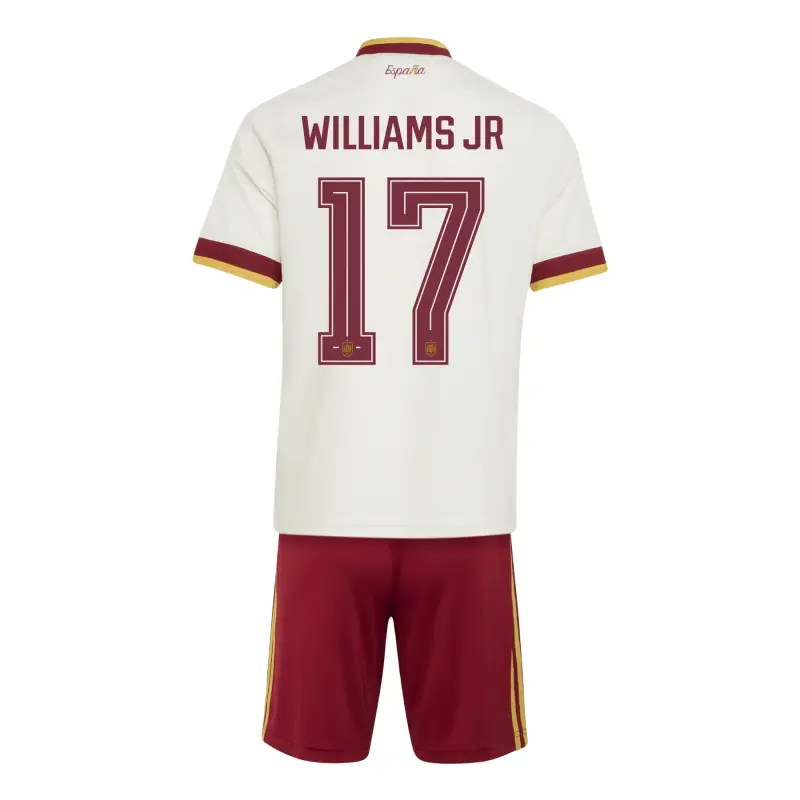 Camiseta Williams Jr 17 España Mundial 2026 Away Blanco/Rojo Niño Kit