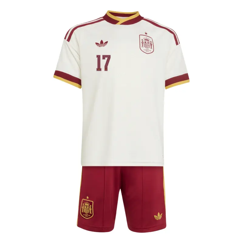 Camiseta Williams Jr 17 España Mundial 2026 Away Blanco/Rojo Niño Kit