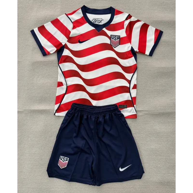 Camiseta EE.UU Mundial 2026 Home Rojo/Blanco Niño Kit