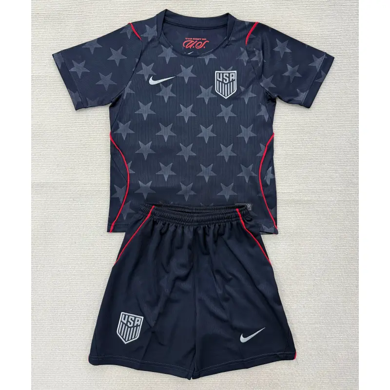 Camiseta EE.UU Mundial 2026 Away Negro Obsidiana Niño Kit