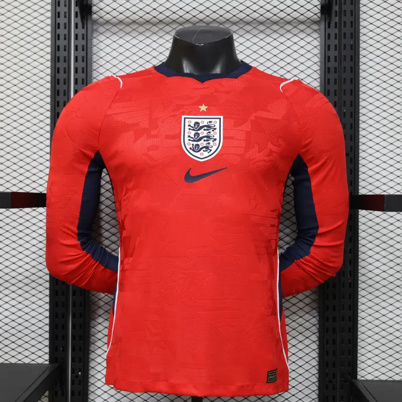 Camiseta Inglaterra Mundial 2026 Away ML Rojo (EDICIÓN JUGADOR)