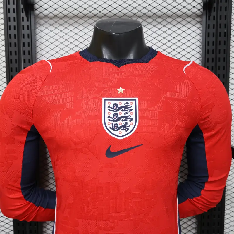 Camiseta Inglaterra Mundial 2026 Away ML Rojo (EDICIÓN JUGADOR)