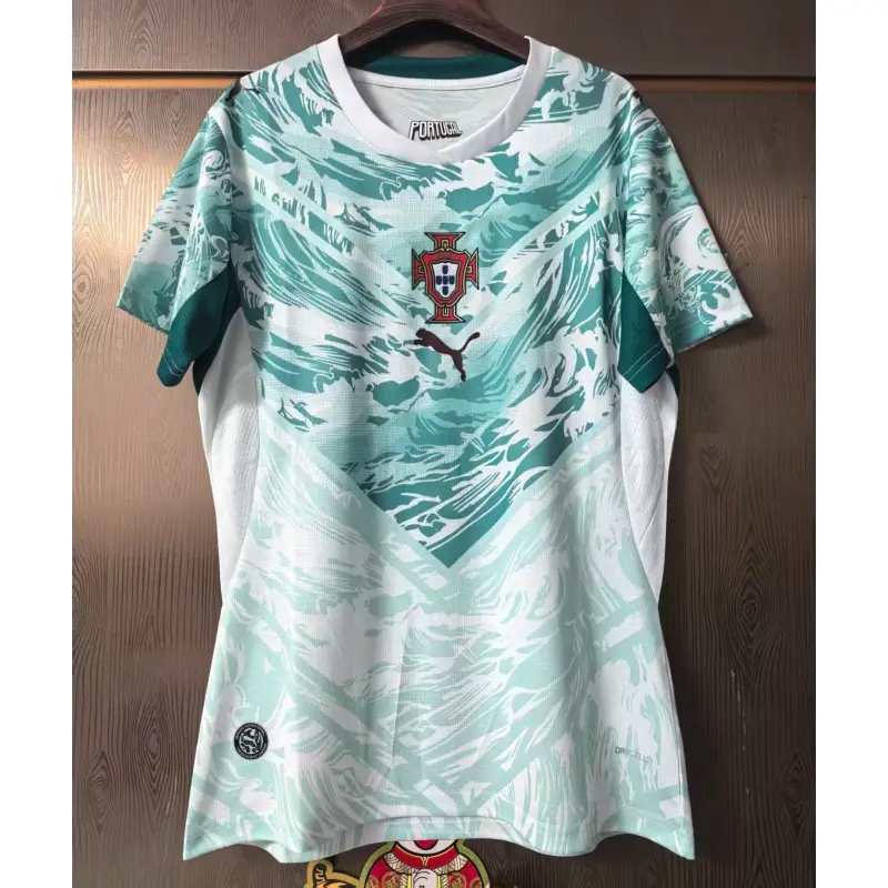 Camiseta Portugal Mundial 2026 Away Verde/Blanco Mujer