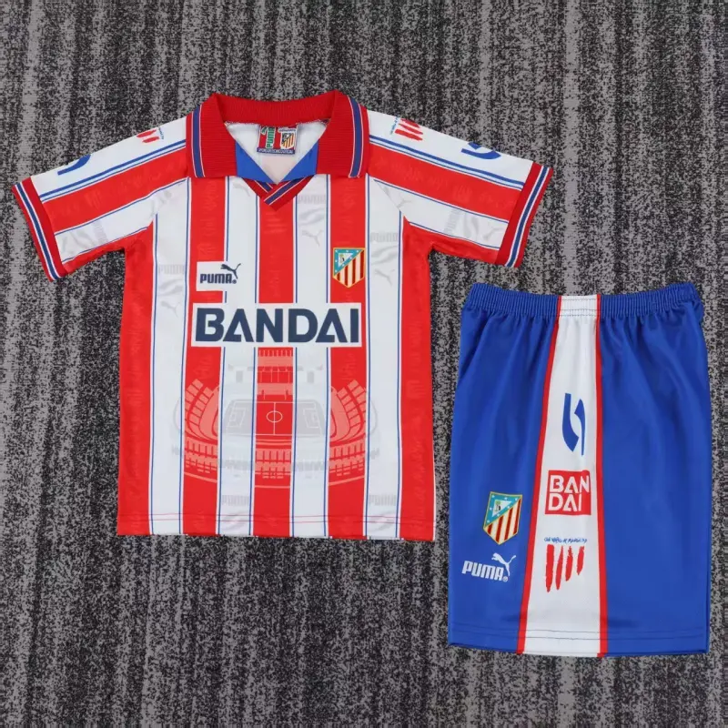 Camiseta Atletico de Madrid 1996/1997 Home Retro Rojo/Blanco Niño Kit