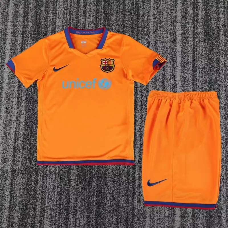 Camiseta Barcelona 2006/2007 Away Retro Naranja Niño Kit