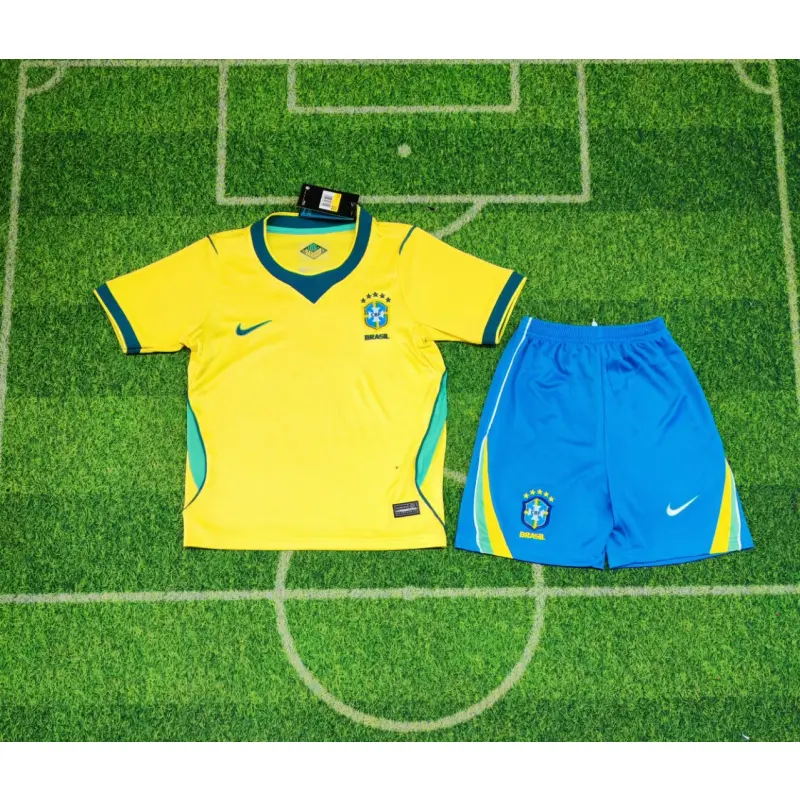 Camiseta Brasil Mundial 2026 Home Amarillo Niño Kit